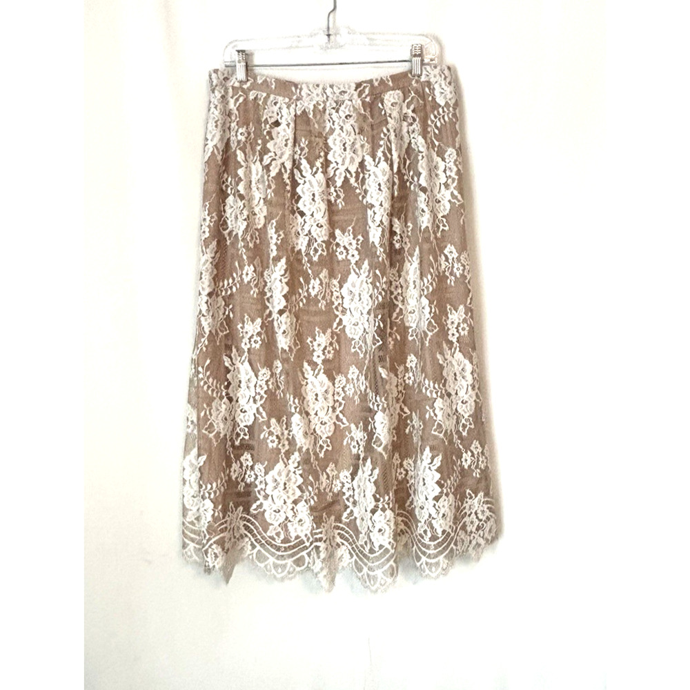 Kay Under Skirt 14 Womens Full Aline Midi Lace Tan Pockets